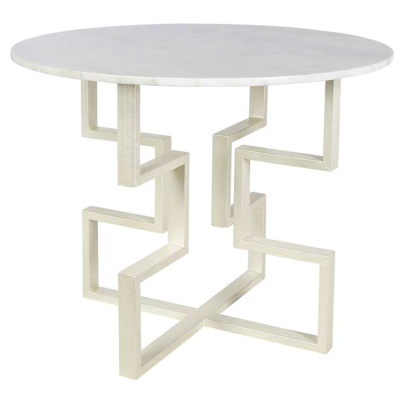 Athens Cross Legs End Table, Carrera Marble
