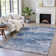 Machine Washable Indoor/Outdoor Xhevrie Navy Rug