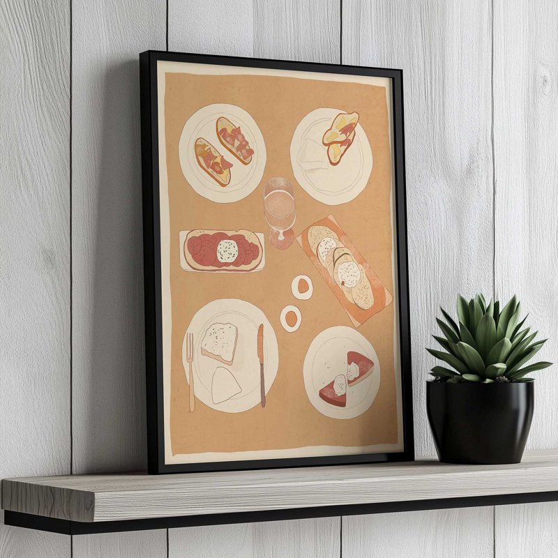 Reproduction d'art sur toile, petit-déjeuner, Tan, 40" H x 30" W