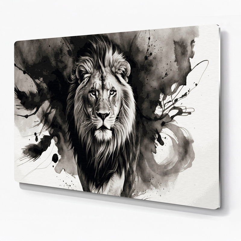Art mural en métal «Big Cats Asiatic Lion», H 20 po x l 24 po