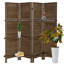 Cloison pliante 4 panneaux avec tablettes