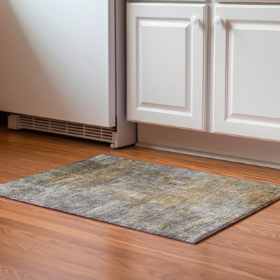 Tapis gris Cerrito AMF593 lavable à la machine de qualité supérieure