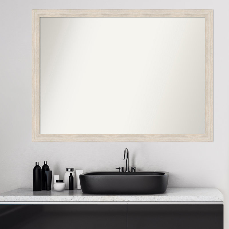 Miroir mural non biseauté en bois franc, H 30 po x l 41 po
