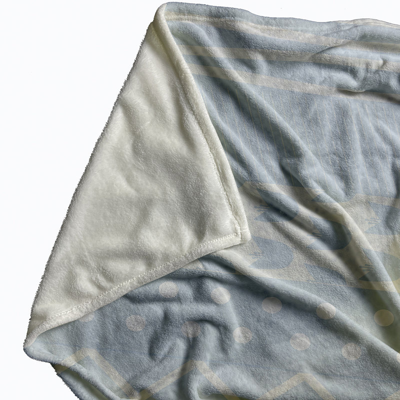 Farmers Market Fleece Throw Blanket, Blue, 1.75, 30" W x 40" L