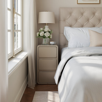 Agripina Nightstand -Bedside Table with Drawers, Nightstand with Leather Surface for Bedroom