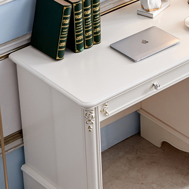 Bureau d'écriture avec rangement rétro, H 31,49 po x l 39,37 po x P 22,83 po
