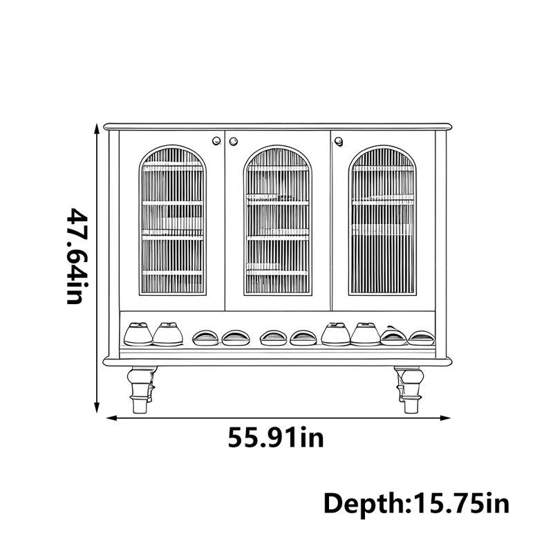 Armoire à chaussures de style français avec rangement rétro