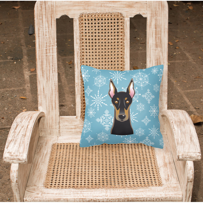  Coussin Snowflake Doberman 14 po