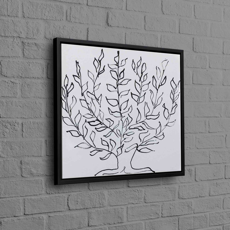 Print on Canvas, 90 cm H x 90 cm W, Framed Print without Mat, Black