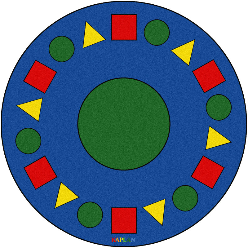 Round Geometric Machine Tufted Nylon Rug