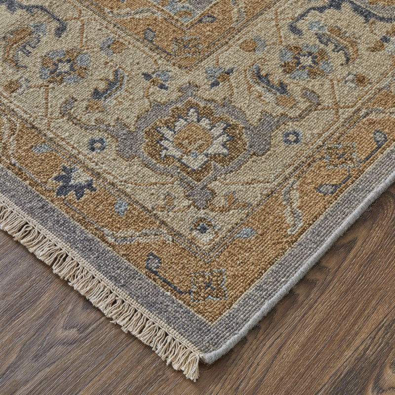 Corbitt Wool Oriental Area Rug in Gray, Rectangle 7'9" x 9'9"