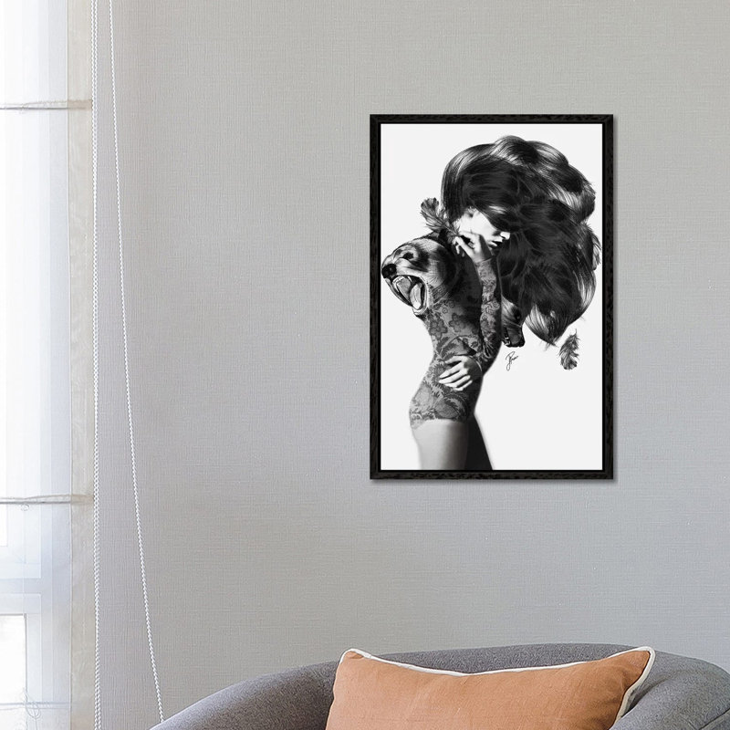 Bear #2 by Jenny Rome - Print on Canvas, Black Framed, 66.04 cm H x 45.72 cm W