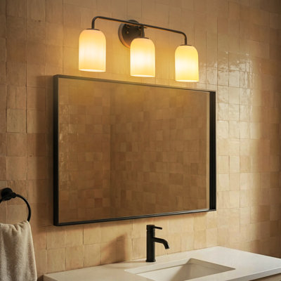 Éclairage pour meuble-lavabo en verre 3 lumières