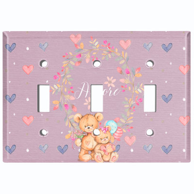 3 - Gang Toggle Light Switch Standard Wall Plate