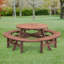 Table de pique-nique d'extérieur ronde en bois pour 10 à 12 personnes