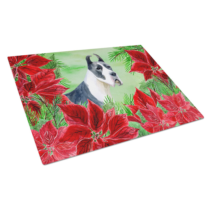 Planche à découper en verre trempé caroline de trésors, Grand Danois harlequin