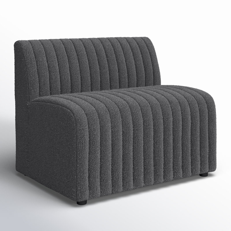 Augustine Upholstered Dining Chair, Fiqa Charcoal Boucle