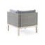 Coin de loft gris, bois et style fusionné, coussins d'eau, tables d'appoint pratiques, assemblage requis en gris, tables pratiques,