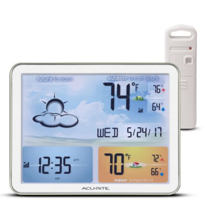 Station météo sans fil AcuRite avec thermomètre intérieur / extérieur, météo locale et horloge atomique (02081M)