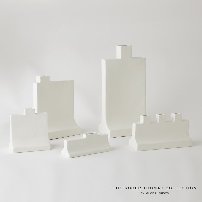 Icon Wide Vase-Matte White-Sm