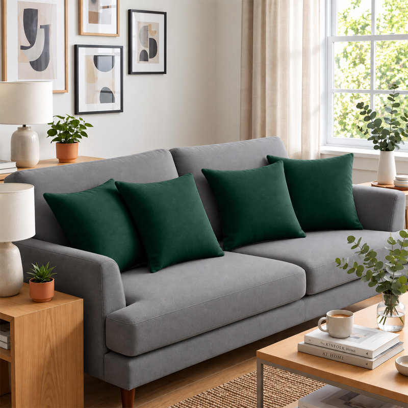 Soft Premium Microfiber Dyed Cushion Cover, EMERALD