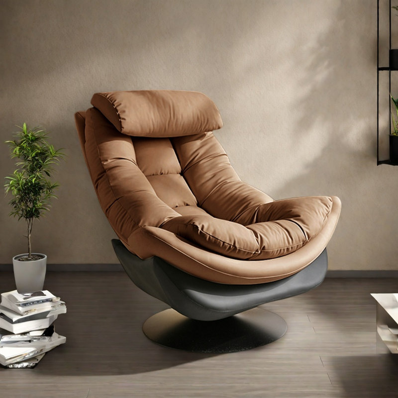 Fauteuil inclinable rotatif de luxe ergonomique, Brun