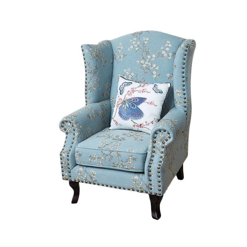 Fauteuil inclinable brodé, Mélange de polyester bleu foncé