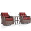 Ensemble de chaises d'extérieur pivotantes en osier avec coussins-850594406