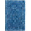 Cowhide Geometric Area Rug in Denim-1497623694