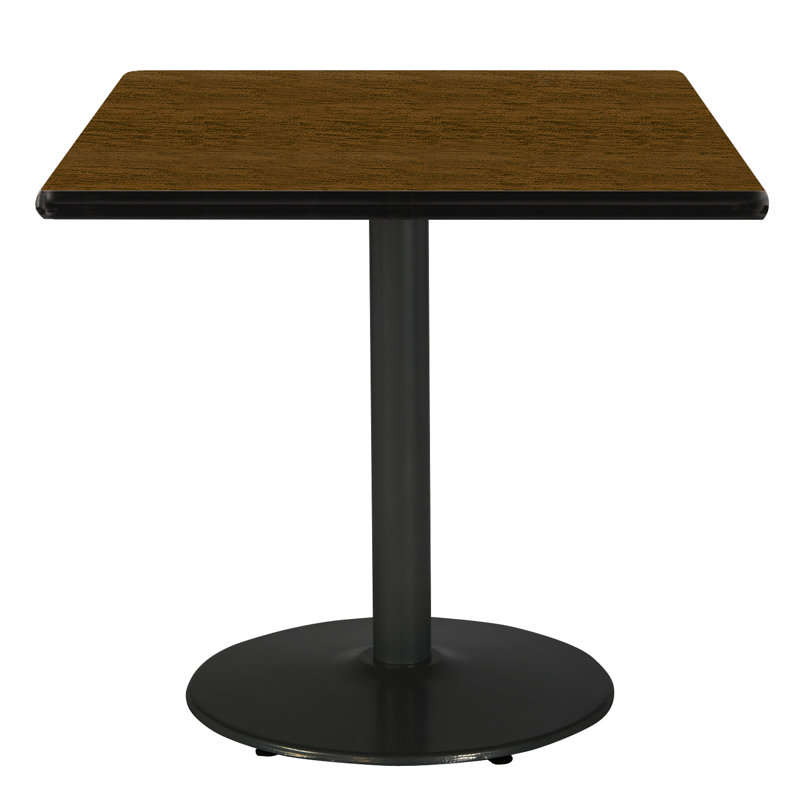 Mode Square Breakroom Dining Table, Black, Walnut, 29" H x 36" L x 36" W