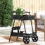 Chariot-bar à cadre en fer de style industriel moderne avec roues lisses et porte-bouteilles - l 27,25 po x P 17,1 po H 31,75 po