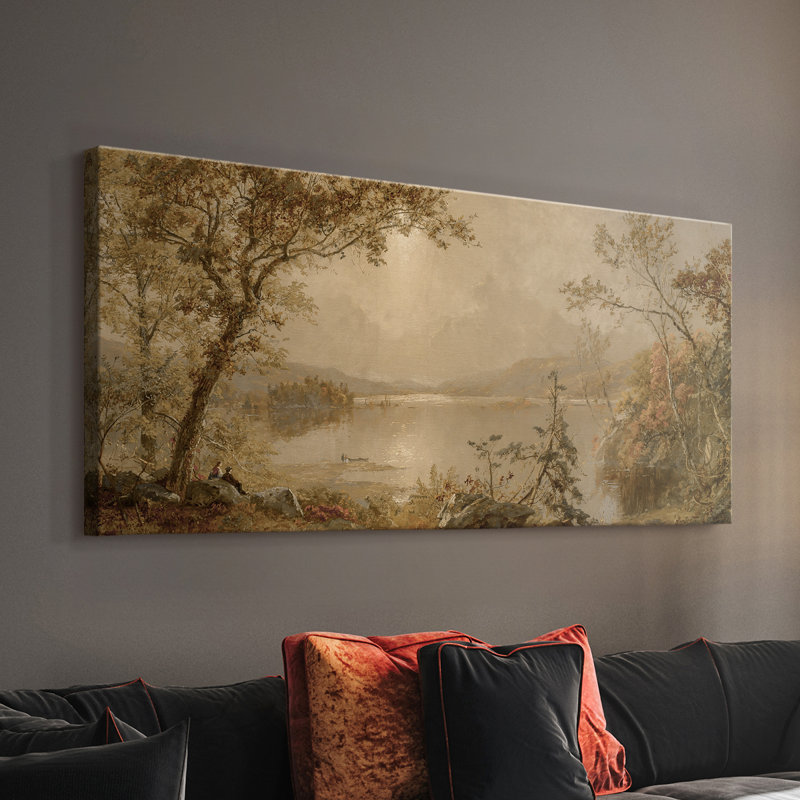 Série paysage - DCCL XXXVI - Toile tendue avec châssis - Prêt à être accroché, H 16 po x l 32 po