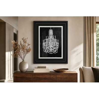 Art mural élégant lustre - 34 po x 40 po - cadre noir