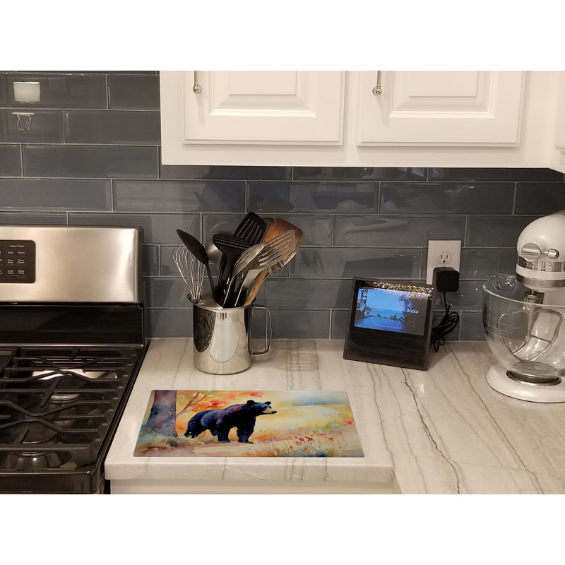 American Black Bear Glass Cutting Board Large