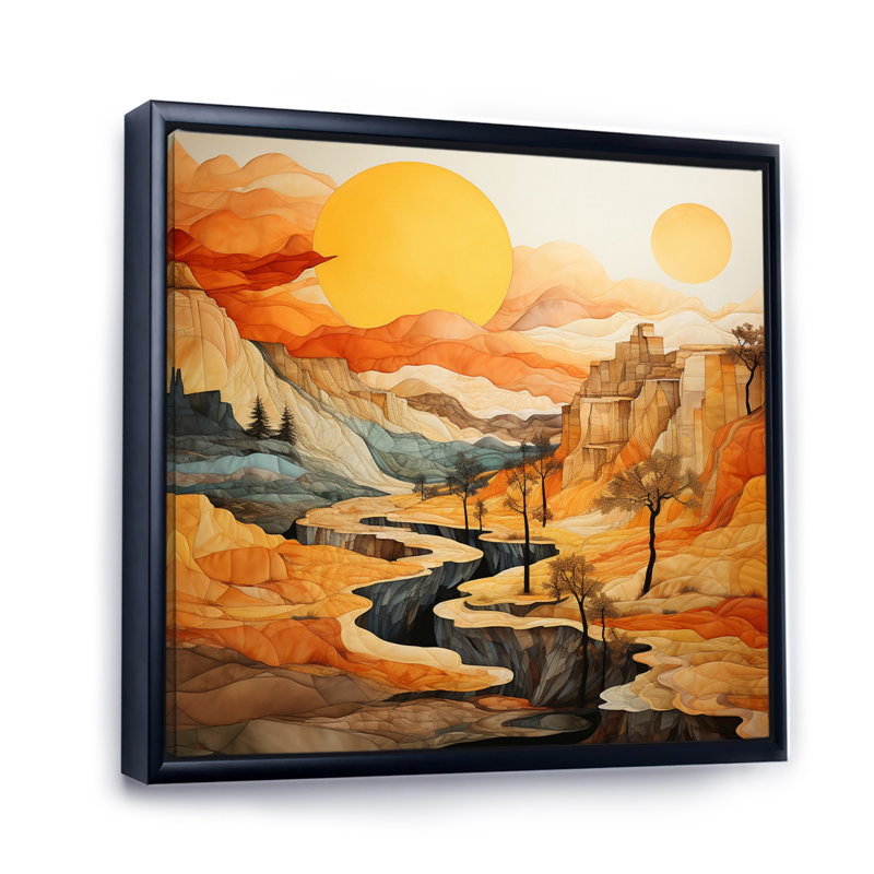 «Bold Landscape Canyon Desert VI - Canyon», art mural, H 36 po x l 36 po x P 1,5 po, Cadre flottant noir