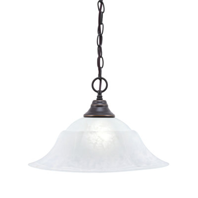 Luminaire suspendu en chaîne avec verre cristal sarcelle 16 po