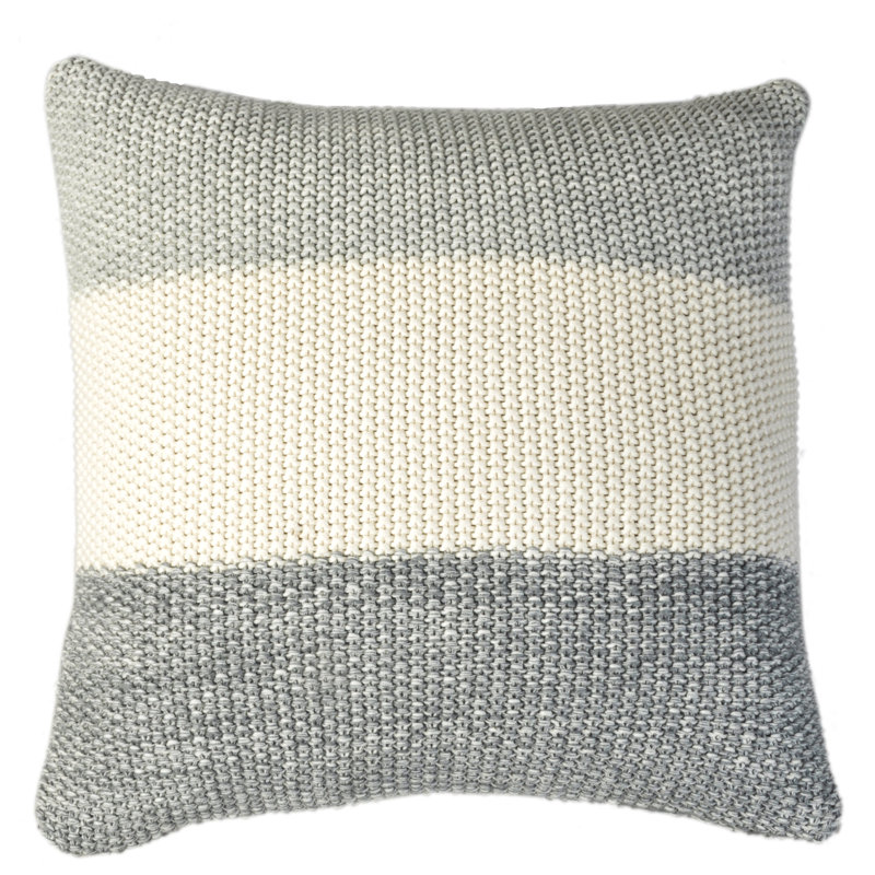 Marl Moss Stripe Striped 20" Throw Pillow, Melange Gray Combo