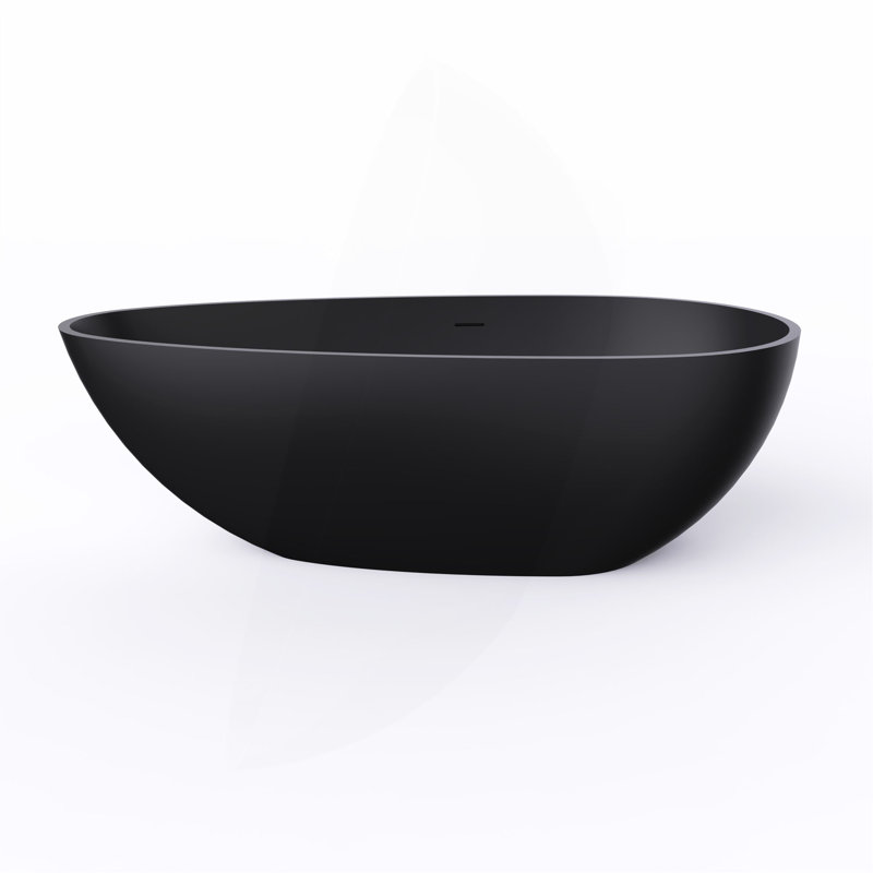 Baignoire de trempage autoportante à surface solide de 67 pouces pour salle de bain