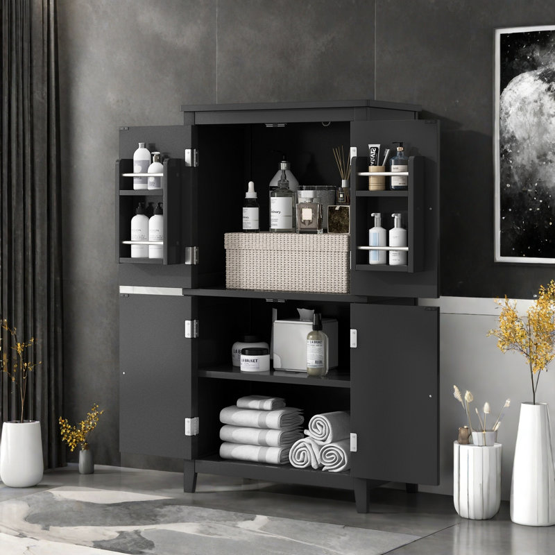 Armoire de rangement pour salle de bain Elegant, Noir