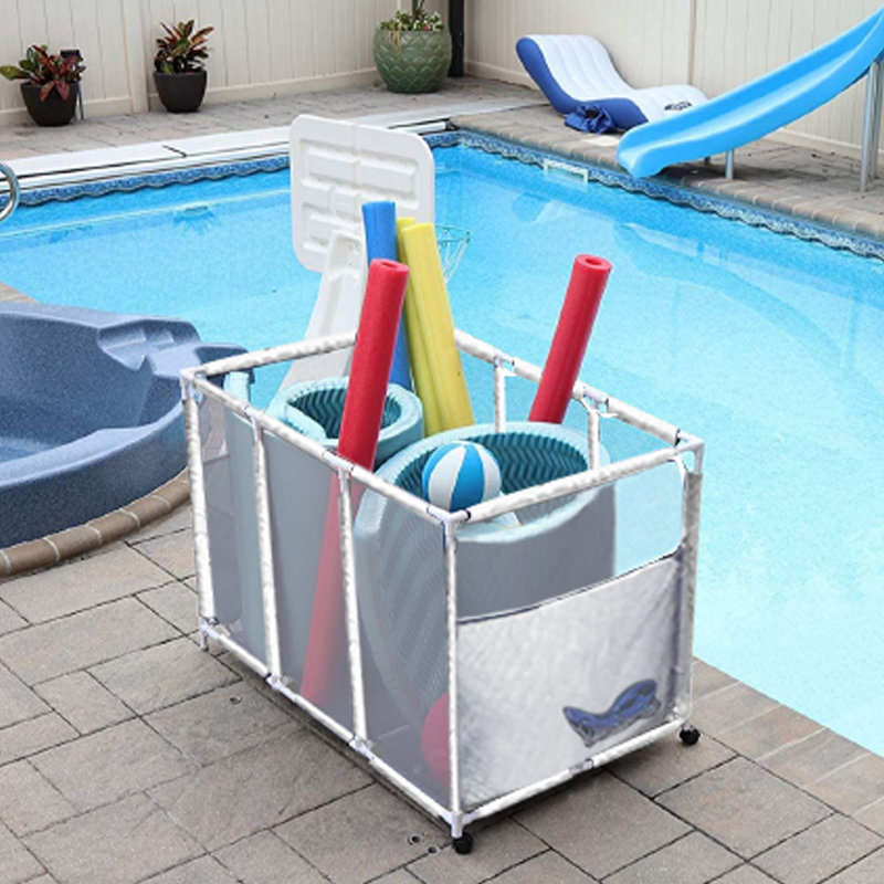 Essentially Yours 46'' W 0 Gallons Water Resistant Plastic Deck Box with Wheels, White