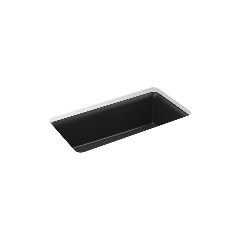 Gunnison 33.5'' L Single Bowl Cast Iron Kitchen Sink, Black