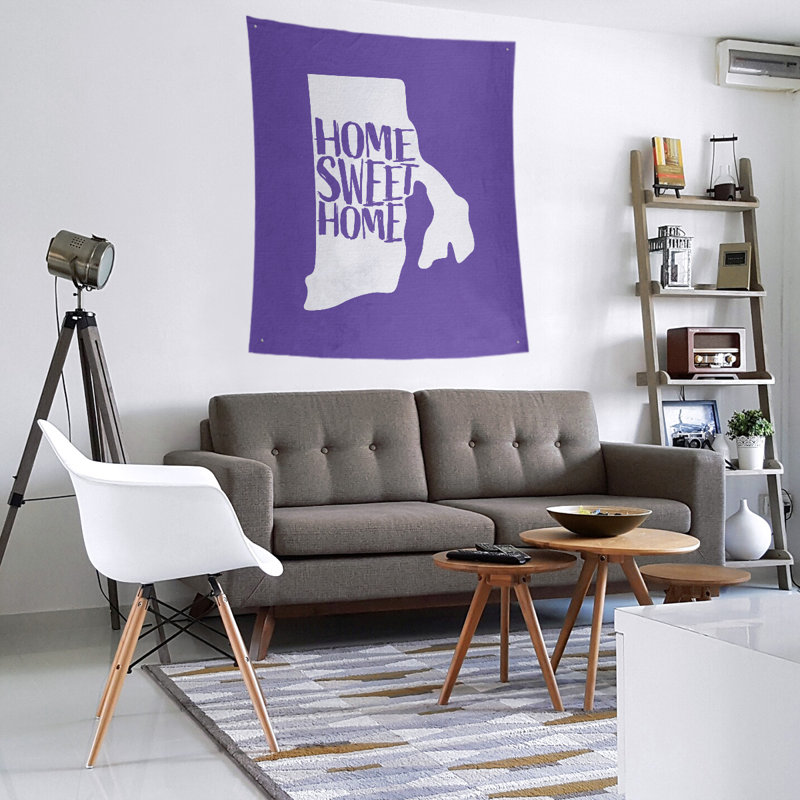 Tapisserie murale Home Sweet Rhode Island, H 27,5 po x l 37,5 po, Mauve