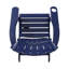 Chaise pliante en bois bleu avec porte-gobelets pour terrasse extérieure - Profondeur : 76,8 cm, largeur : 88,6 cm, hauteur : 86,5 cm, poids : 9,8 kg. Idéal pour se détendre sur une terrasse ou au bord de la piscine.