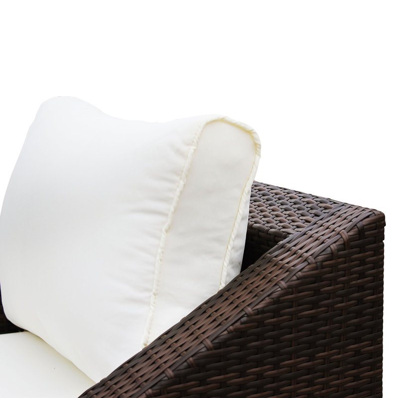 Trinette 2 Seater Rattan Conversation Set, Brown
