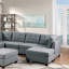 Canapé modulaire modulaire 9 pièces Mobilier de salon modulaire capitonné capitonné gris