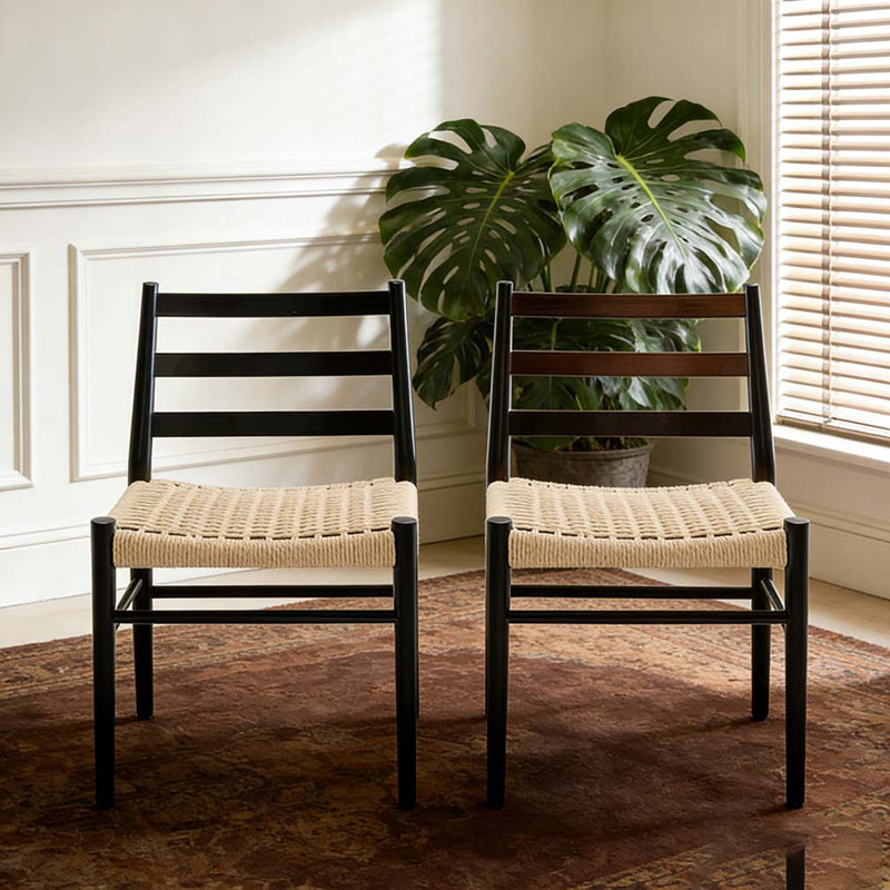 Dining Chairs Set, Beige / Black