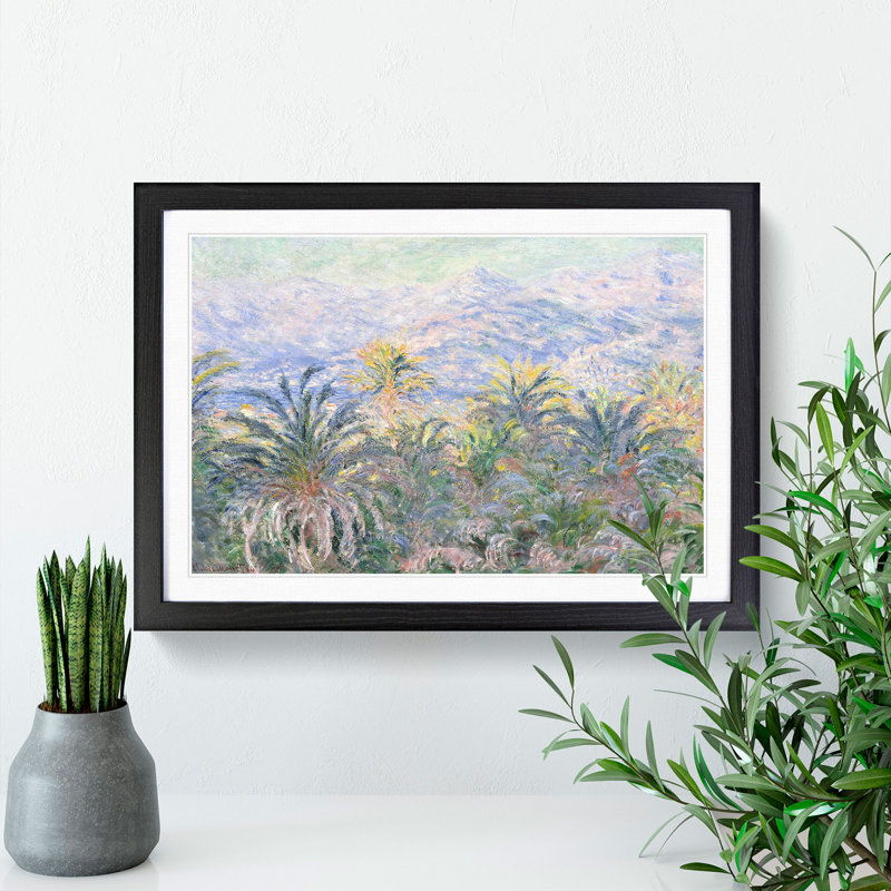 Palm Trees at Bordighera by Claude Monet - Framed Print, 27cm H x 36cm W x 2cm D, Black Framed
