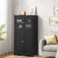 Armoire de rangement Somerville avec 2 portes en verre et 2 portes en bois-2005645618