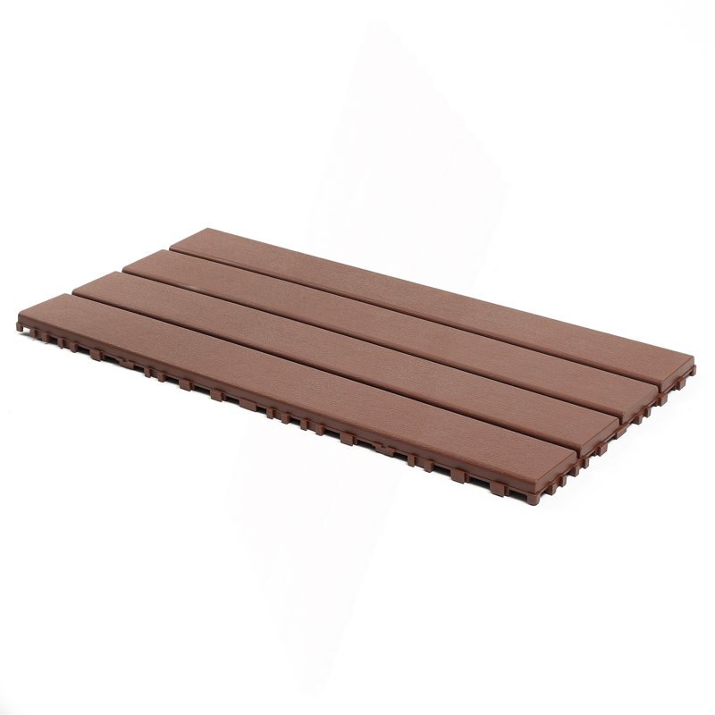 24 pieces of outdoor terrace deck tiles, DIY interlocking decking floor tiles, easy to install patio tiles, suitable for indoor and outdoor balcony backyard poolside ,Brown