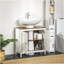 Armoire de rangement à piédestal, sous-lavabo, meuble-lavabo de salle de bain avec U et tablette interne réglable-111917396